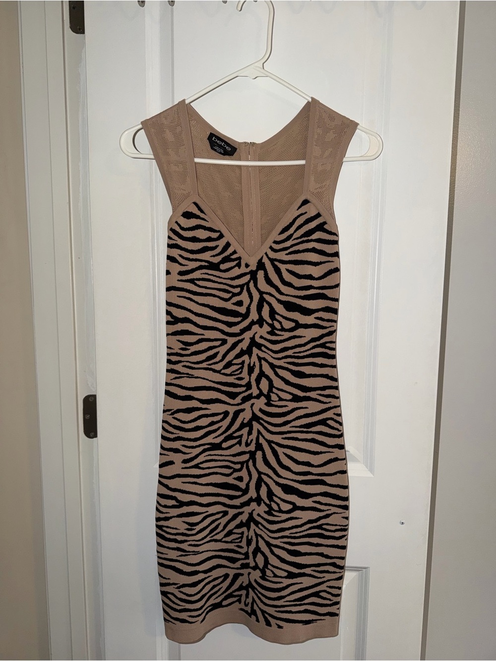 Bebe Zebra-Print Bodycon Mini Dress